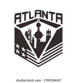 Atlanta skyscraper city illustration creative concept