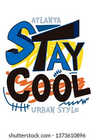 atlanta stay cool,t-shirt design vector