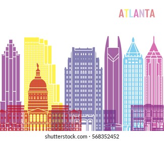 Atlanta V2 skyline pop in editable vector file