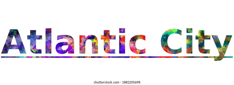 Atlantic City. Colorful typography text banner. Vector the word atlantic city design. Can be used to logo, card, poster, heading and beautiful title