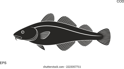 Logo del bacalao atlántico. bacalao aislado sobre fondo blanco
