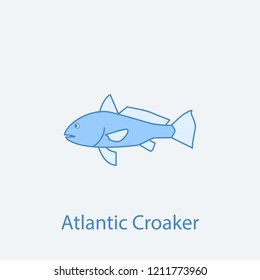 atlantic croaker 2 colored line icon. Simple light and dark blue element illustration. atlantic croaker concept outline symbol design from fish set