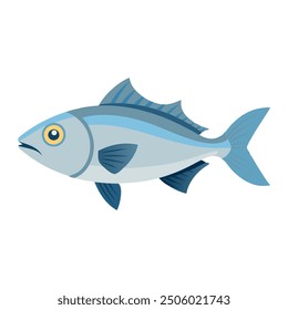 
Atlantic Croaker Bajo el agua animal Ilustración vectorial plana