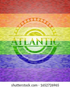 Emblema de colores de lgbt atlánticos. Ilustración vectorial.Mosaico.
