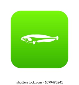 Atlantic mackerel, Scomber scombrus icon digital green for any design isolated on white vector illustration