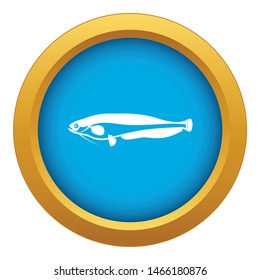 Atlantic mackerel, Scomber scombrus icon blue vector isolated on white background for any design