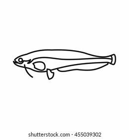 Atlantic mackerel, Scomber scombrus icon in outline style isolated vector illustration
