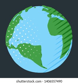 Atlantic Ocean between Africa and America on planet Earth for travel illustration or as geographical symbol