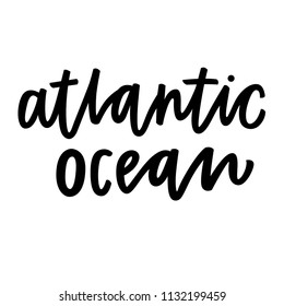 Atlantic ocean hand lettering