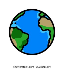 atlantic ocean map color icon vector. atlantic ocean map sign. isolated symbol illustration