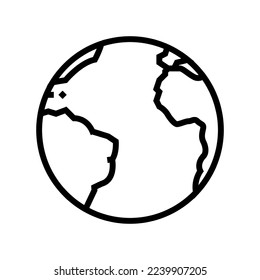 atlantic ocean map line icon vector. atlantic ocean map sign. isolated contour symbol black illustration