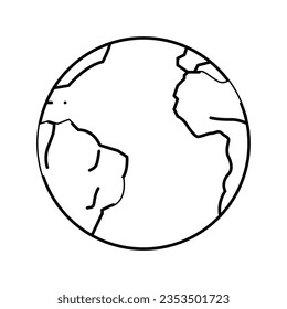 atlantic ocean map line icon vector. atlantic ocean map sign. isolated contour symbol black illustration