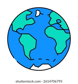 atlantic ocean map line icon vector. atlantic ocean map sign. isolated symbol illustration