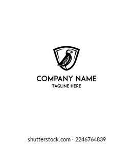 Atlantic Puffin Bird Logo Design Template Minimalist Flying Avian Silhouette Vector Illustration Elegant Coastal Wildlife Emblem Corporate Brand Logotype