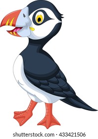 Atlantic Puffin Cartoon Posing Stock Vector (Royalty Free) 433421506 ...