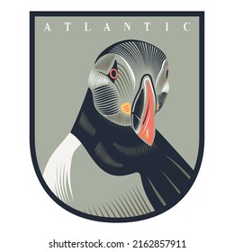 Atlantic puffin ocean bird Art svg