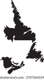 Región Atlántica de Canadá Mapa aislado Silueta