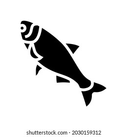 atlantic salmon glyph icon vector. atlantic salmon sign. isolated contour symbol black illustration