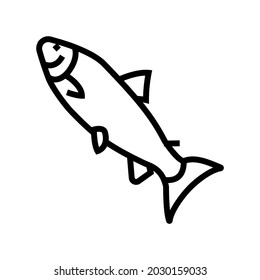 atlantic salmon line icon vector. atlantic salmon sign. isolated contour symbol black illustration