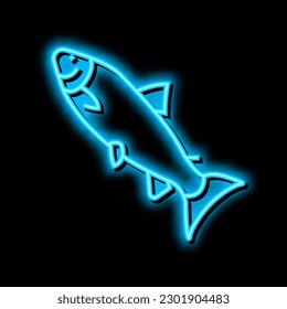 atlantic salmon neon light sign vector. atlantic salmon illustration