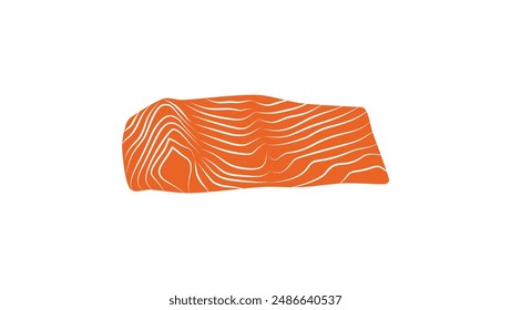 Atlantic Salmon Portions, orange isolated silhouette