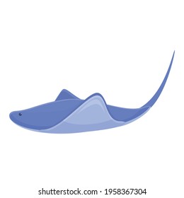 Atlantic stingray icon. Cartoon of Atlantic stingray vector icon for web design isolated on white background