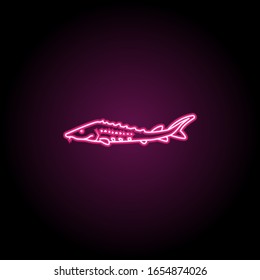 Atlantic sturgeon neon icon. Simple thin line, outline vector of fish icons for ui and ux, website or mobile application