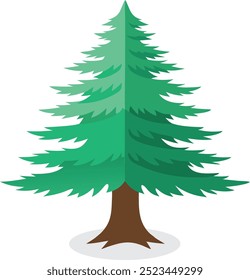 Árbol de cedro blanco atlántico aislado Ilustración vectorial plana sobre fondo blanco