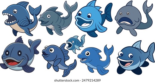 Atlantic Wolffish design ,animal vector design 