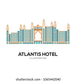 Atlantis hotel vector illustration symbol object. Flat icon style concept design 