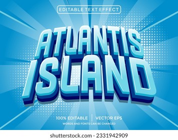 Atlantis-Insel-3D-bearbeitbarer Texteffekt