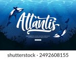 atlantis lettering background template design