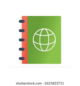 atlas book icon, colored flat vector. modern and minimalist design.