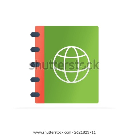 atlas book icon, colored flat vector. modern and minimalist design.