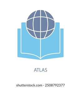 atlas concept line icon. Simple element illustration. atlas concept outline symbol design.
