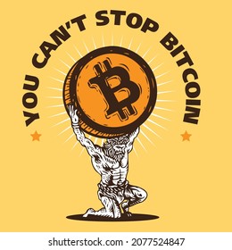 Atlas God Holding Up Bitcoin