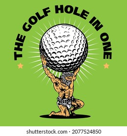 Atlas God Holding Up Golf Ball