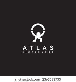 Ilustración del icono del logotipo del mundo del ascensor de Atlas