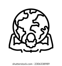 atlas greek god ancient line icon vector. atlas greek god ancient sign. isolated contour symbol black illustration