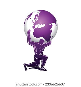 atlas holding globe 3d logo