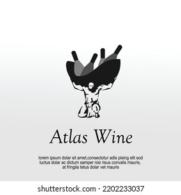 atlas illustration lifting a wine bucket logo design idea