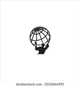Atlas logo in black and white background