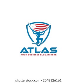 design do logotipo atlas com world