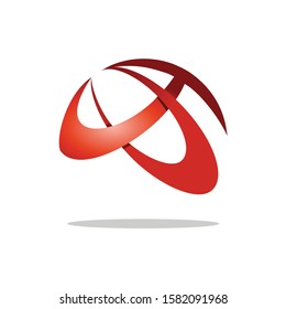 Atlas logo vector. Red design globe