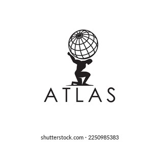 Atlas logo world holding on nack