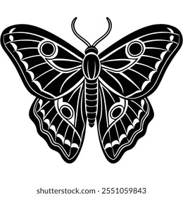 Atlas Moth insect flat vector illustration on a white background