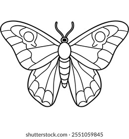 Atlas Moth insect flat vector illustration on a white background