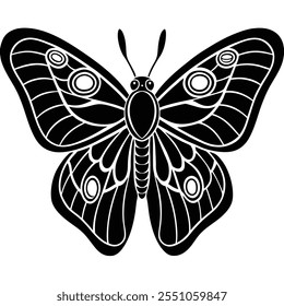 Atlas Moth insect flat vector illustration on a white background