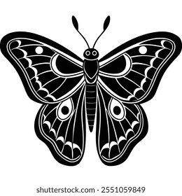 Atlas Moth insect flat vector illustration on a white background