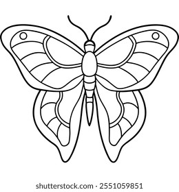 Atlas Moth insect flat vector illustration on a white background